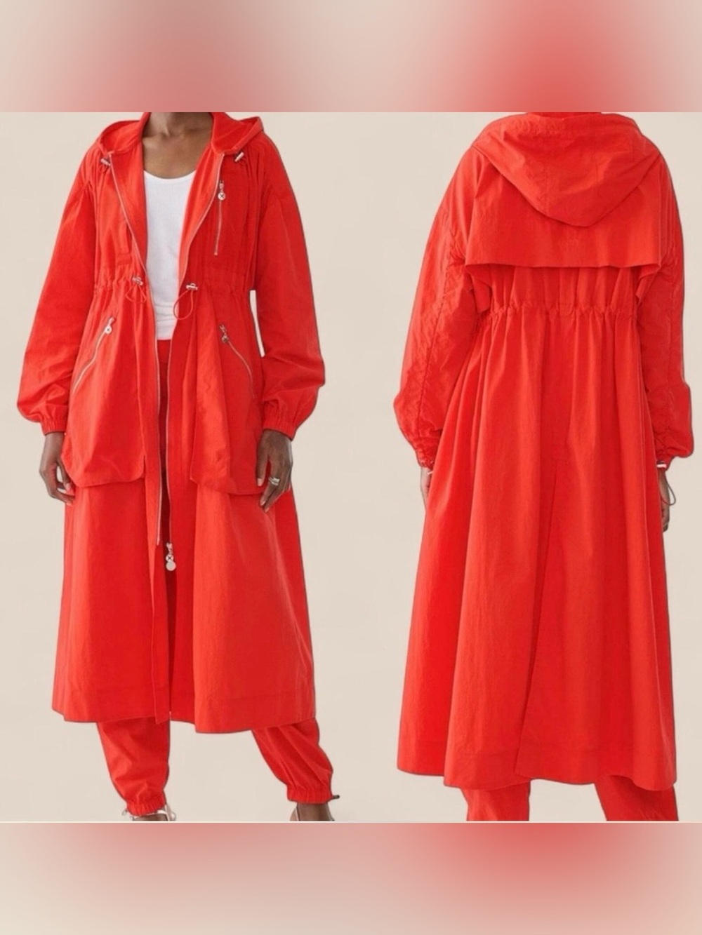 GSTQ | Parachute Long
Anorak Jacket | Rain Jacket High Visibility |
Women's L